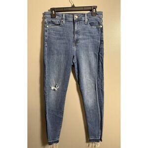 Banana Republic High Rise Skinny Distressed Jeans with Raw Hem - size 8 29